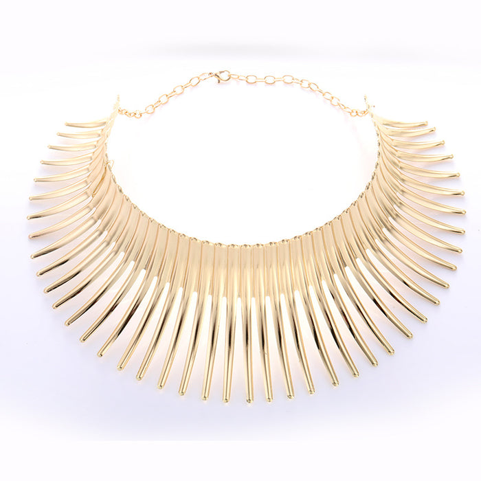 N2498 - Metal Texture Necklace