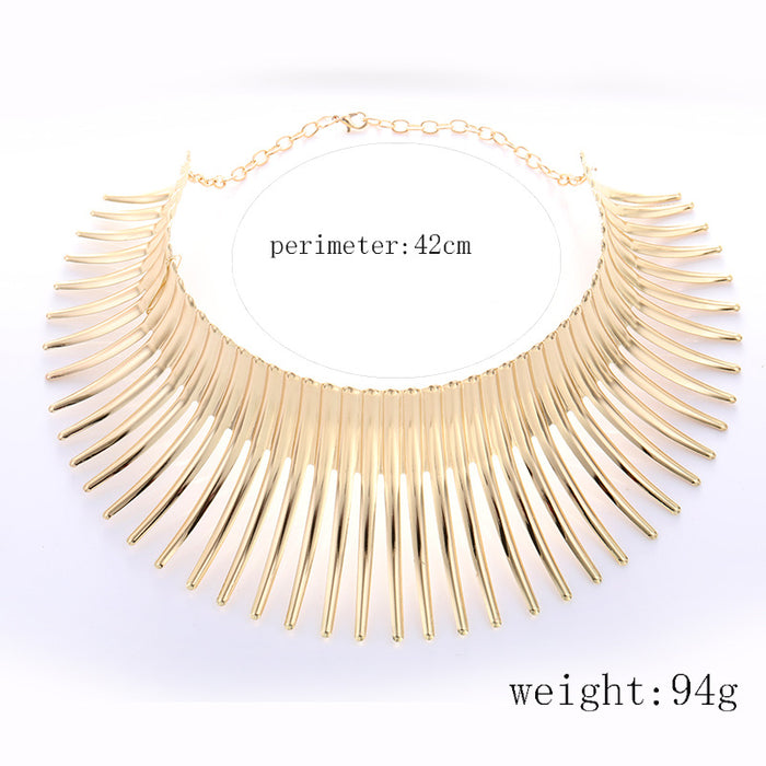 N2498 - Metal Texture Necklace