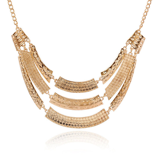 N2501 - Multi-Layered Gold Plated Necklace