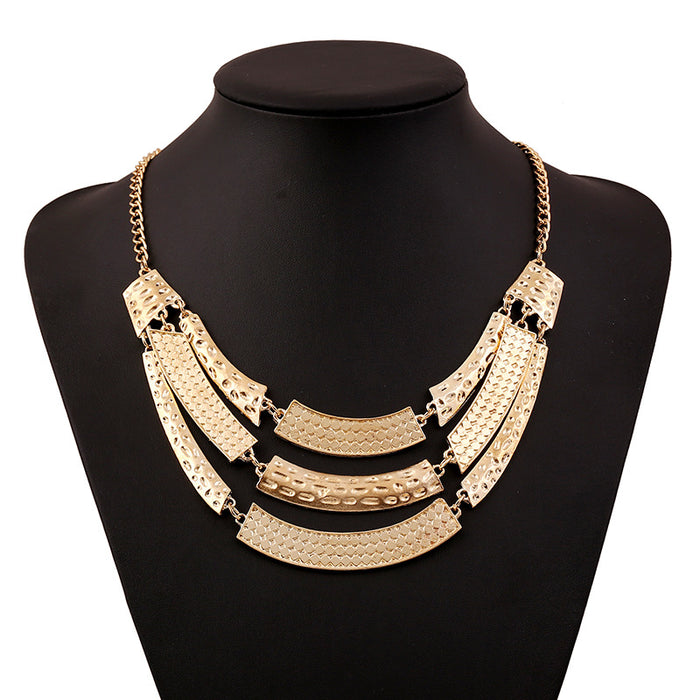 N2501 - Multi-Layered Gold Plated Necklace