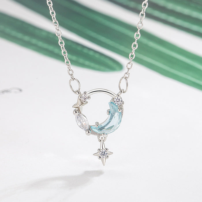 N2502 - Blue Galaxy Necklace