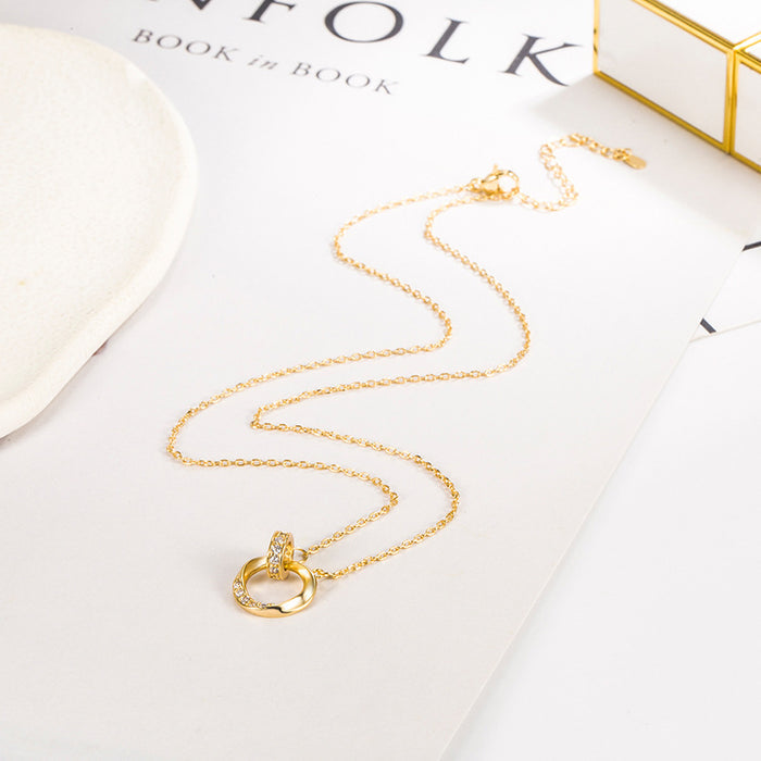 N2508 - Diamond-encrusted ring necklace