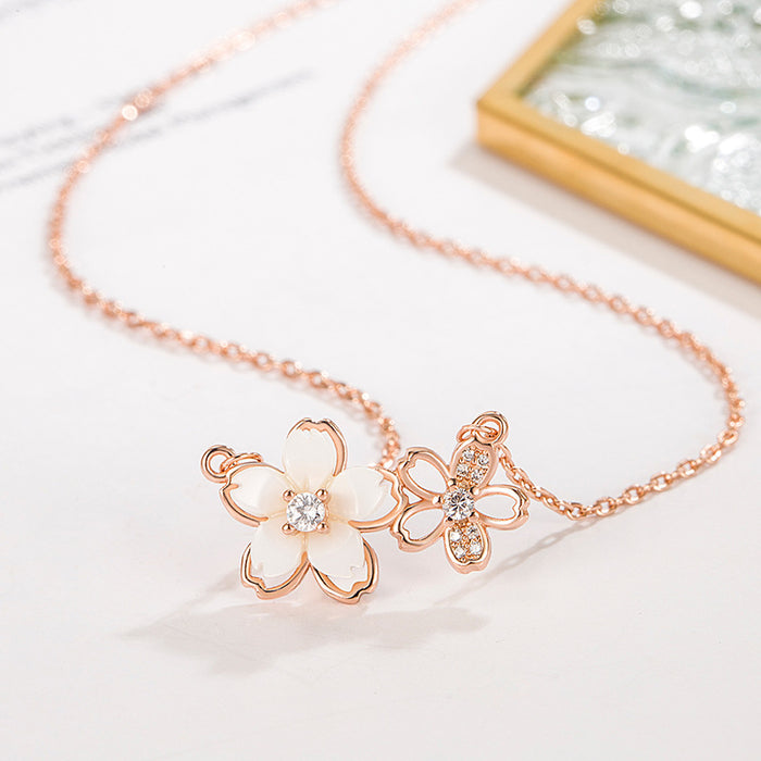 N2509 - Sakura Clavicle Chain Necklace