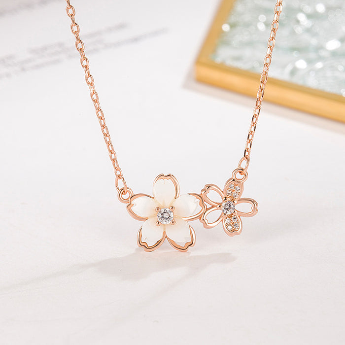 N2509 - Sakura Clavicle Chain Necklace