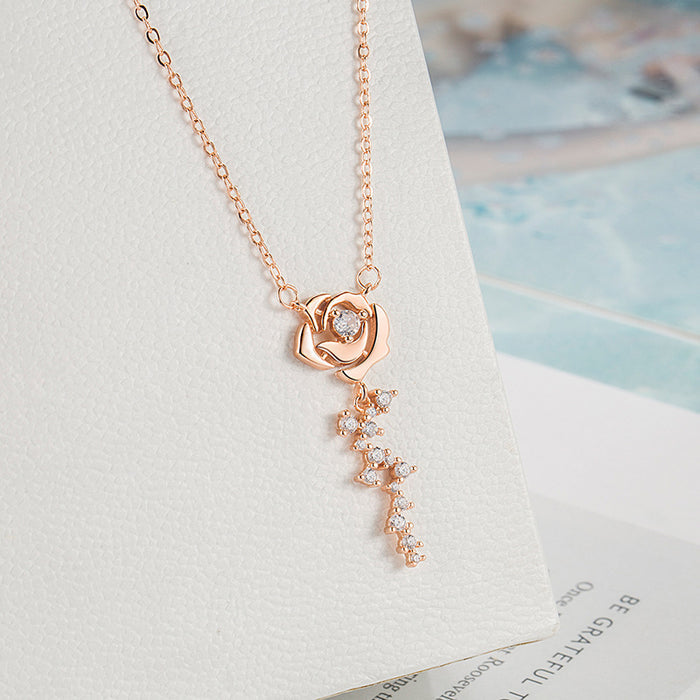 N2515 - Rose flower necklace