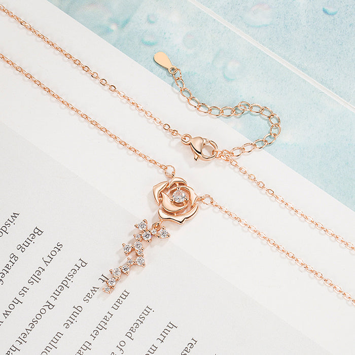 N2515 - Rose flower necklace