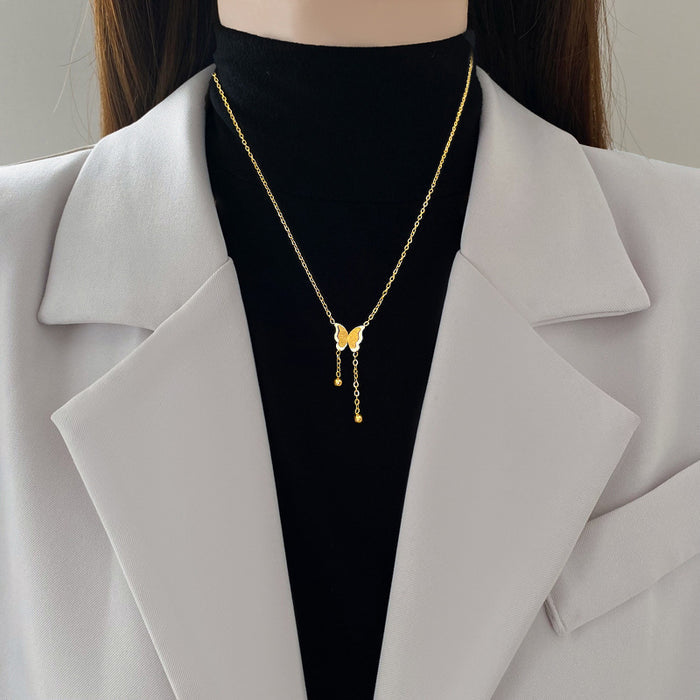 N2516 - Butterfly tassel Necklace