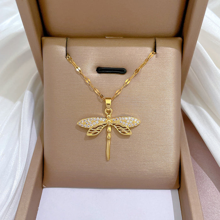 N2517 - Dragonfly clavicle chain necklace