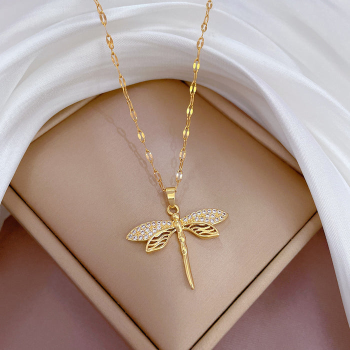 N2517 - Dragonfly clavicle chain necklace
