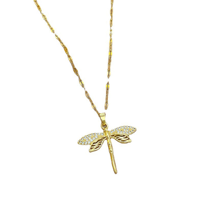 N2517 - Dragonfly clavicle chain necklace