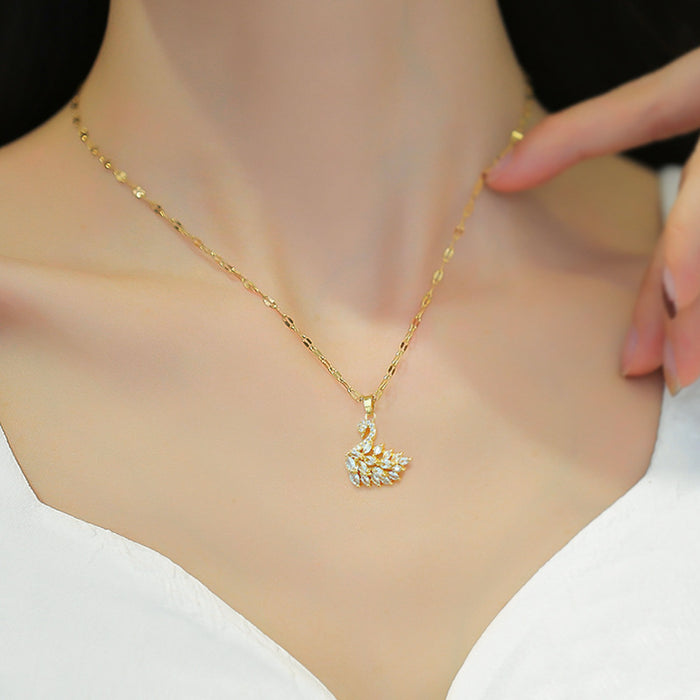 N2518 - Cold Wind Swan Necklace