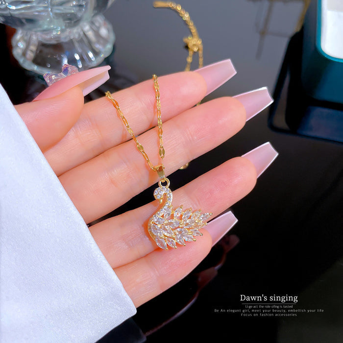 N2518 - Cold Wind Swan Necklace
