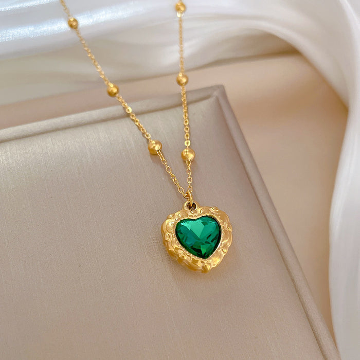 N2525 - Green love Pendant Necklace