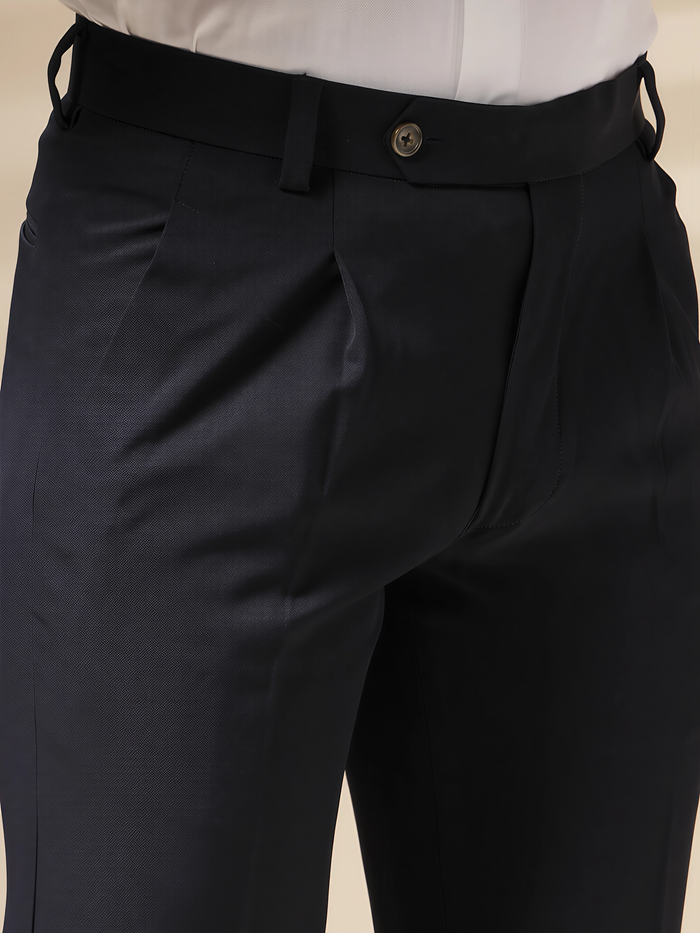Navy Men Pleated Trouser by ITALIAN VEGA®