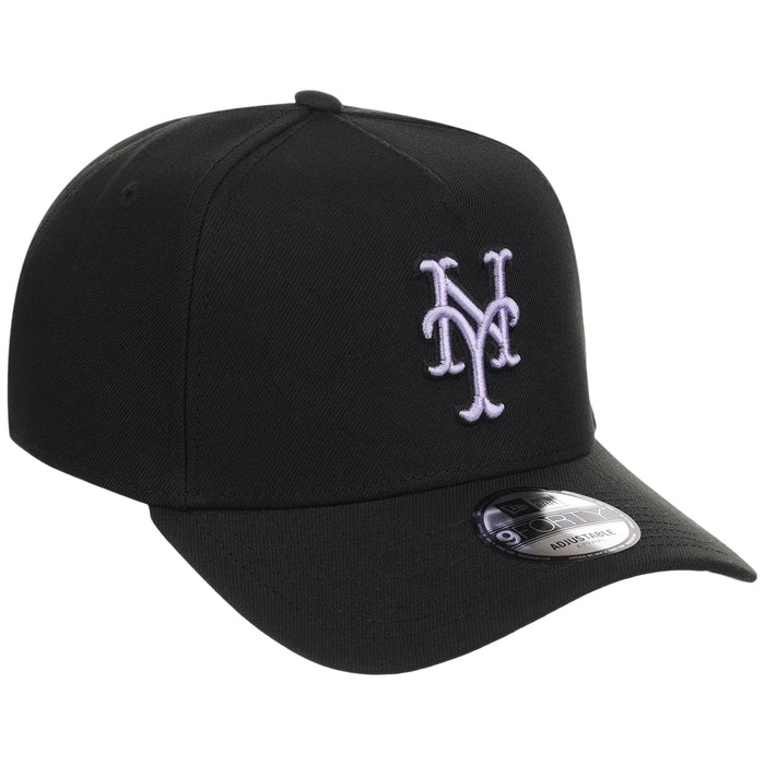 New York Mets MLB Black x Lavender FASHION CORE New Era 9FORTY A-Frame