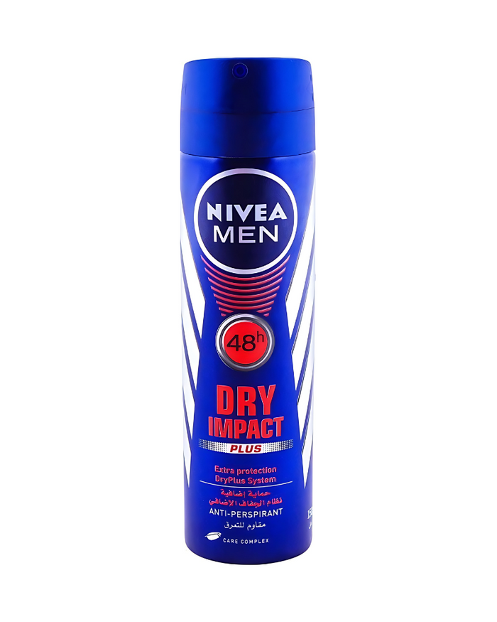Nivea Men 48H Dry Impact Plus Deodorant Spray, 150 ml