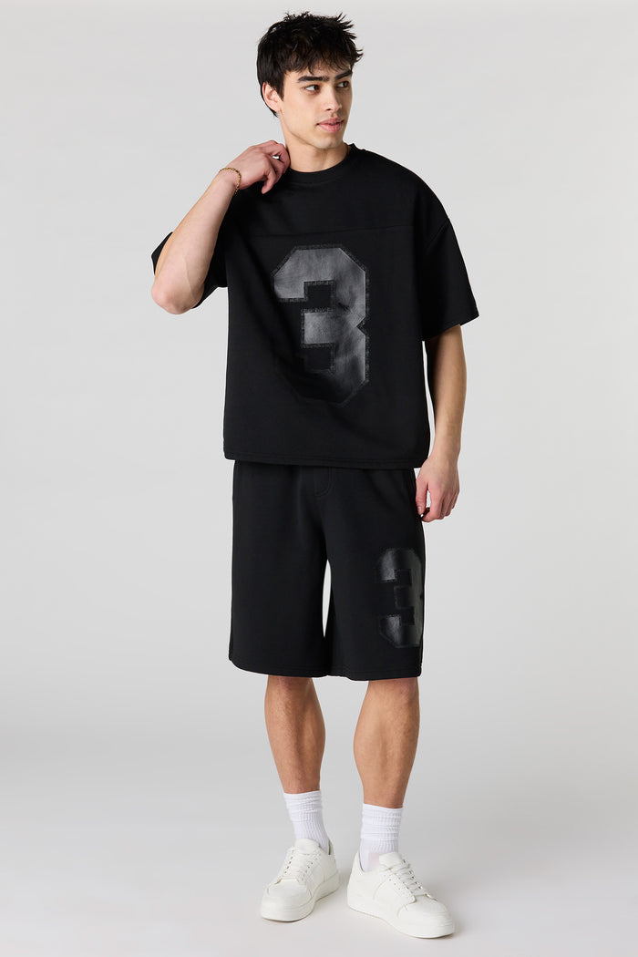 Number Graphic Boxy Fleece T-Shirt