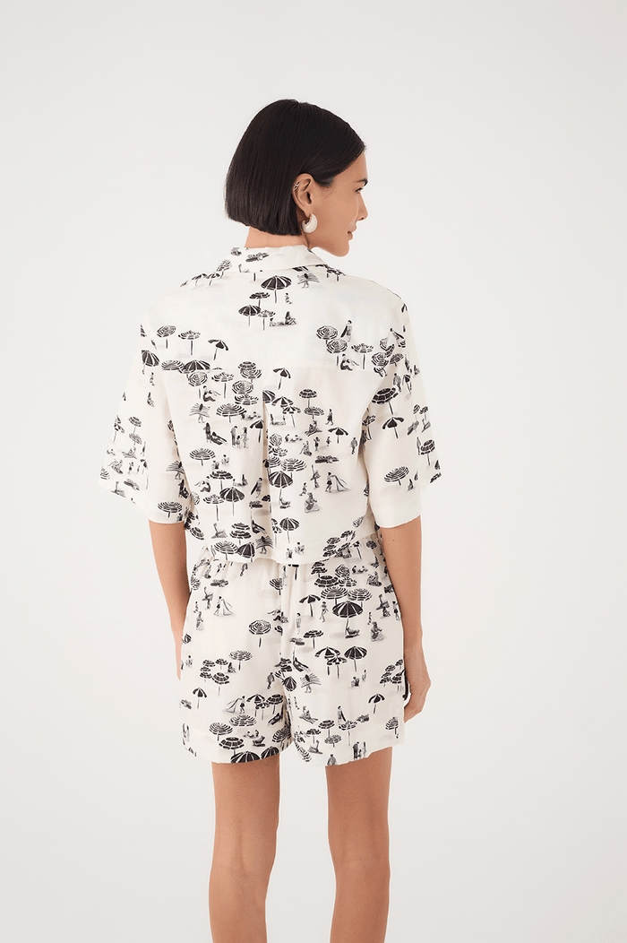 Off-White Areia Collared Buttoned Crop Shirt_5