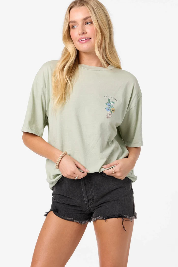 Oneill Petal Oversized SS Women's Tee - Desert Sage Womens T Shirt
