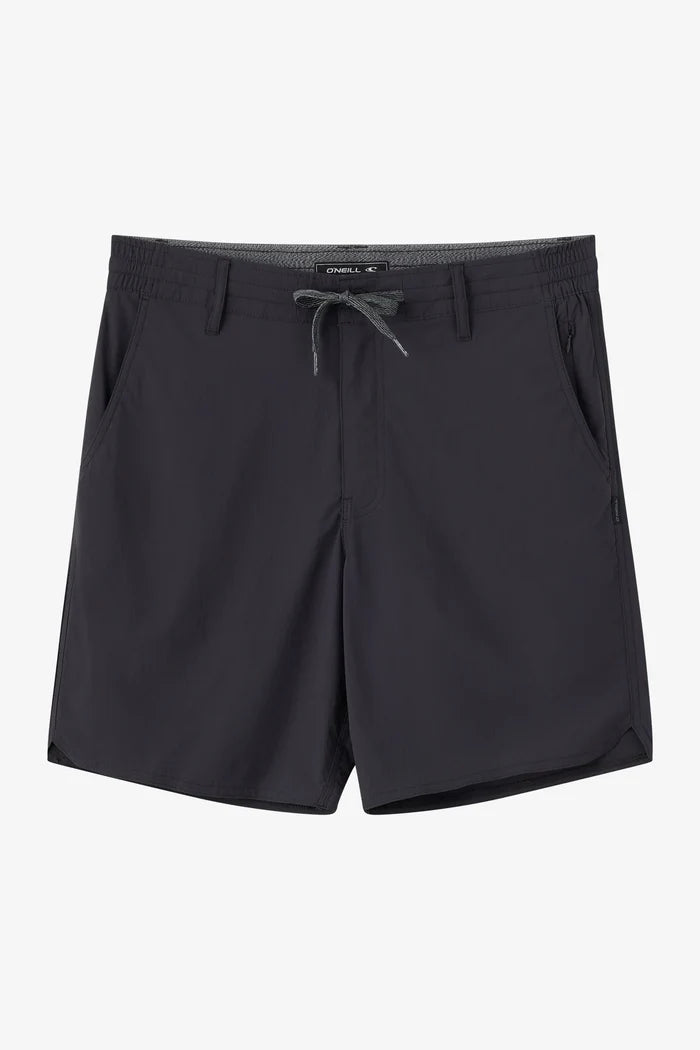 Oneill TRVLR Halfback Elastic Waist 18" Shorts - Black Mens Shorts