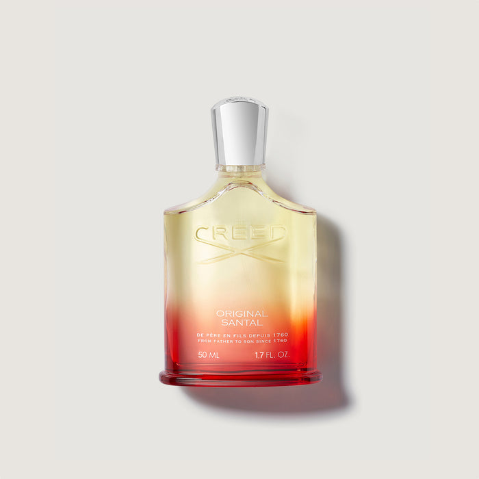 Original Santal 50ml Bottle - Front View, Red Ombre Glass Flacon | Creed Fragrances