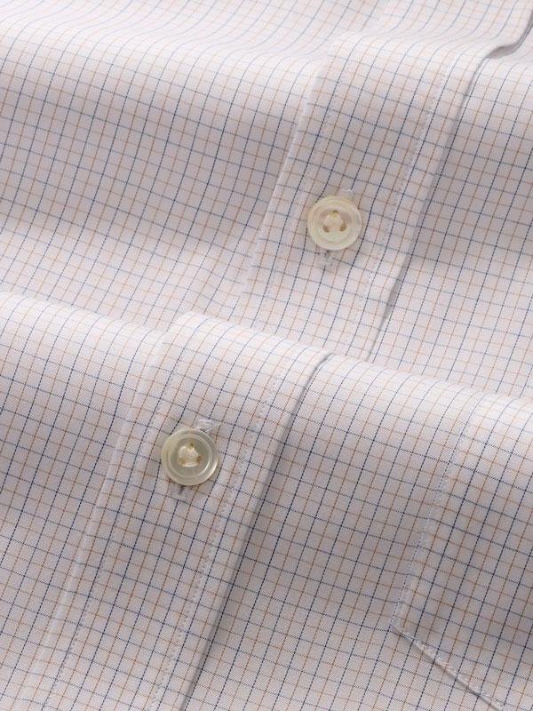 Palladio Yellow Check Full Sleeve Single Cuff Classic Fit Classic Formal Super Fine Cotton Shirt