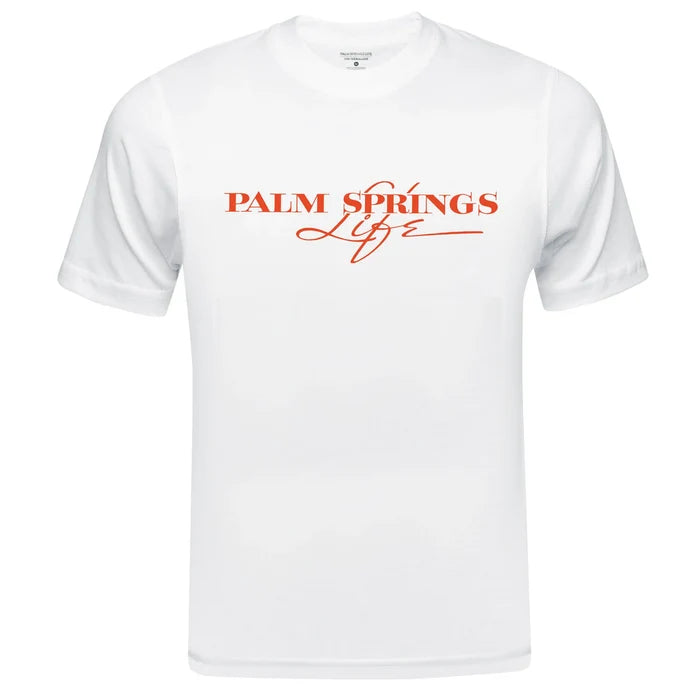Palm Springs Life Unisex White Tee Orange