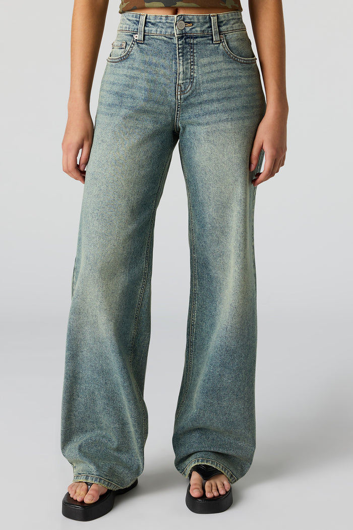 Paris Stretch High Rise Wide Leg Vintage Medium Jean
