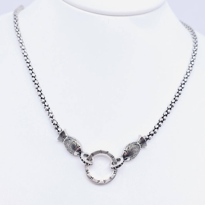 Pisces Circle Lock Necklace