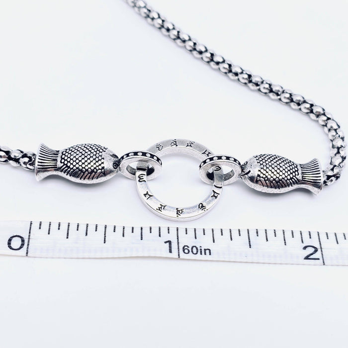 Pisces Circle Lock Necklace