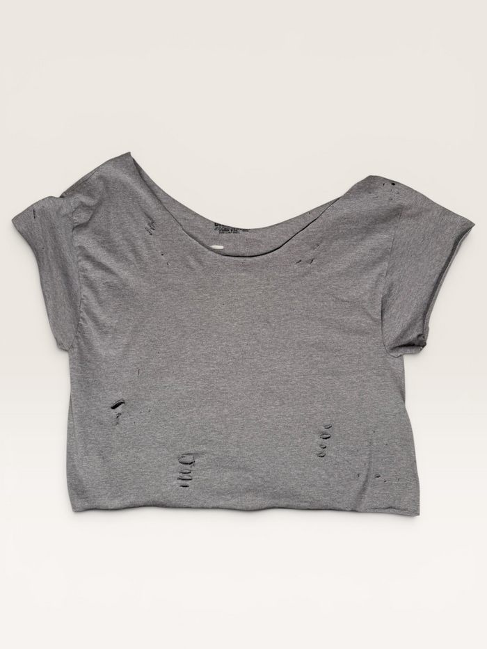 Plain Grey Chop Shop Crop Top