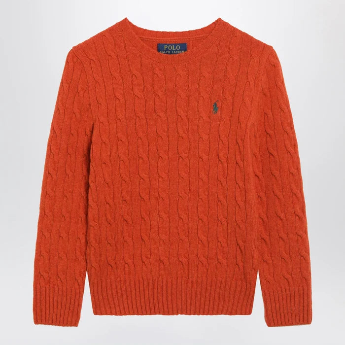 Polo Ralph Lauren - Orange Cable-Knit Wool and Cashmere Sweater Brand M