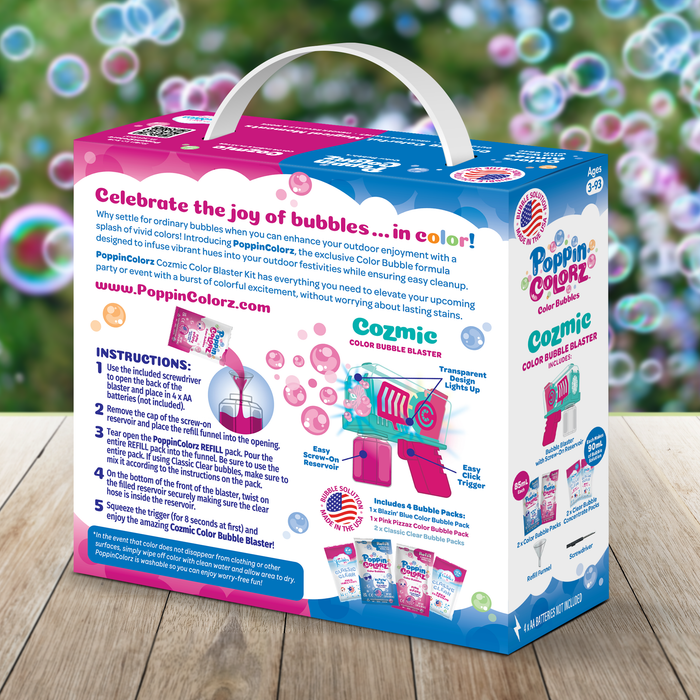 PoppinColorz Cozmic Bubble Blaster - Olita Gifts & Goods