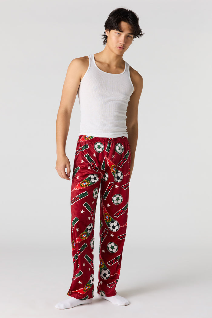 Portugal Print Plush Pajama Pant