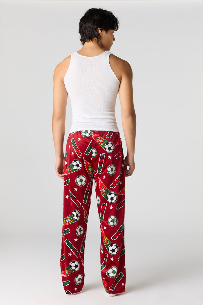Portugal Print Plush Pajama Pant