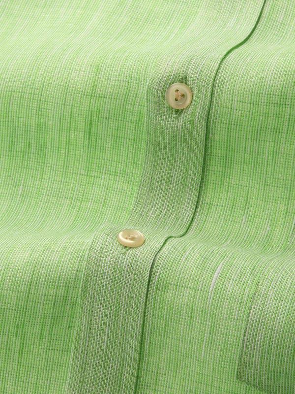 Positano Mint Solid Full Sleeve Single Cuff Classic Fit Semi Formal French Flax Linen Shirt