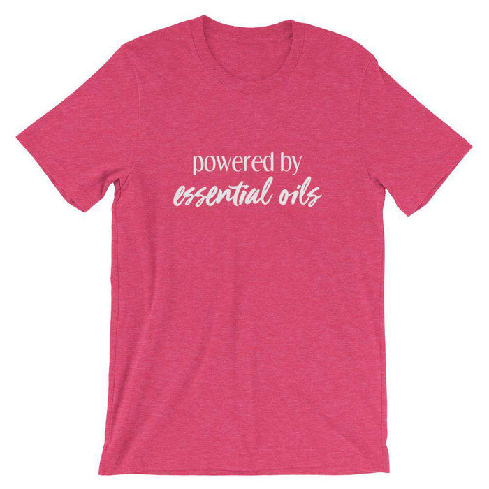 Powered by Essential Oils (Dark) Short-Sleeve Unisex T-Shirt at Your Oil Tools