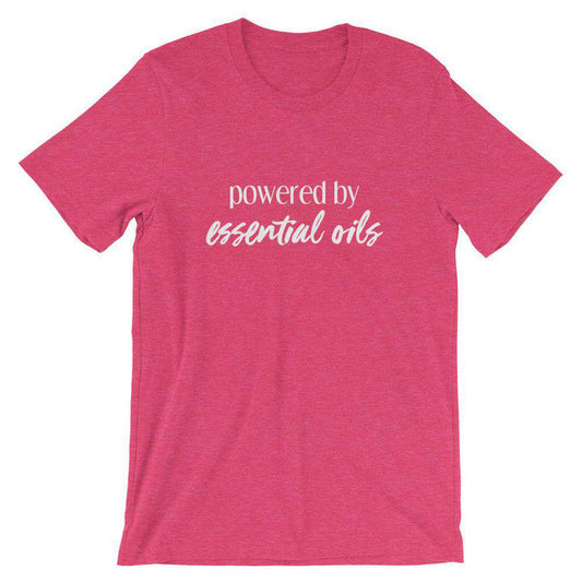 Powered by Essential Oils (Dark) Short-Sleeve Unisex T-Shirt at Your Oil Tools
