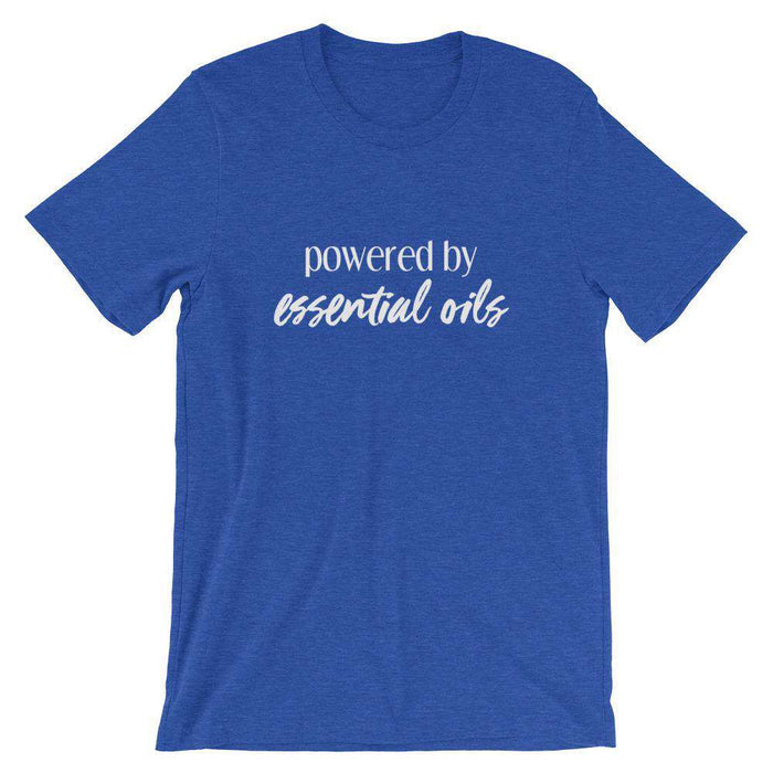 Powered by Essential Oils (Dark) Short-Sleeve Unisex T-Shirt at Your Oil Tools