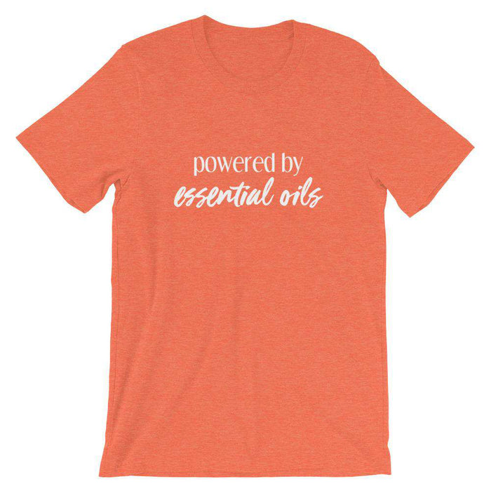 Powered by Essential Oils (Dark) Short-Sleeve Unisex T-Shirt at Your Oil Tools