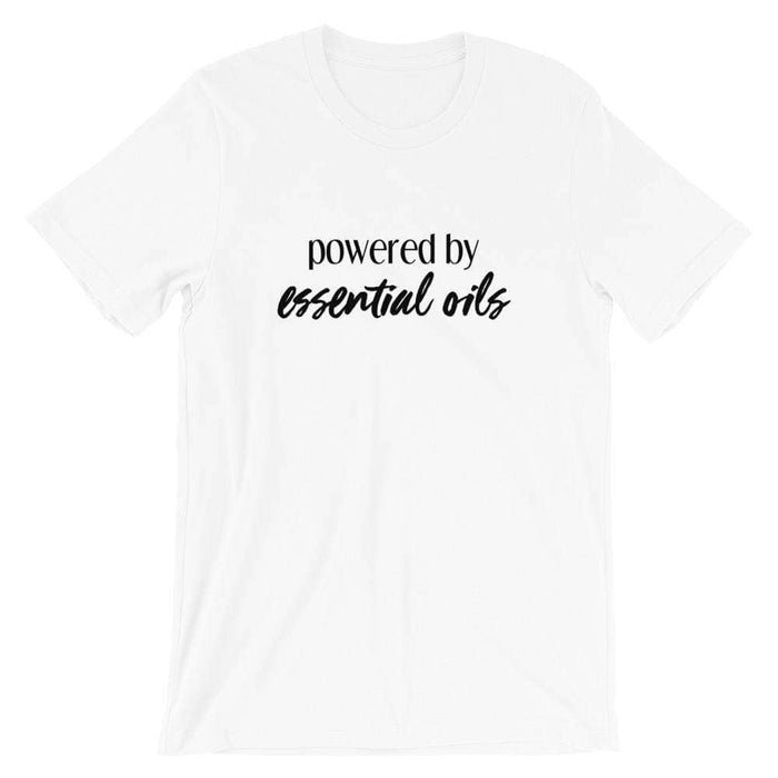 Powered by Essential Oils (Light) Short-Sleeve Unisex T-Shirt at Your Oil Tools