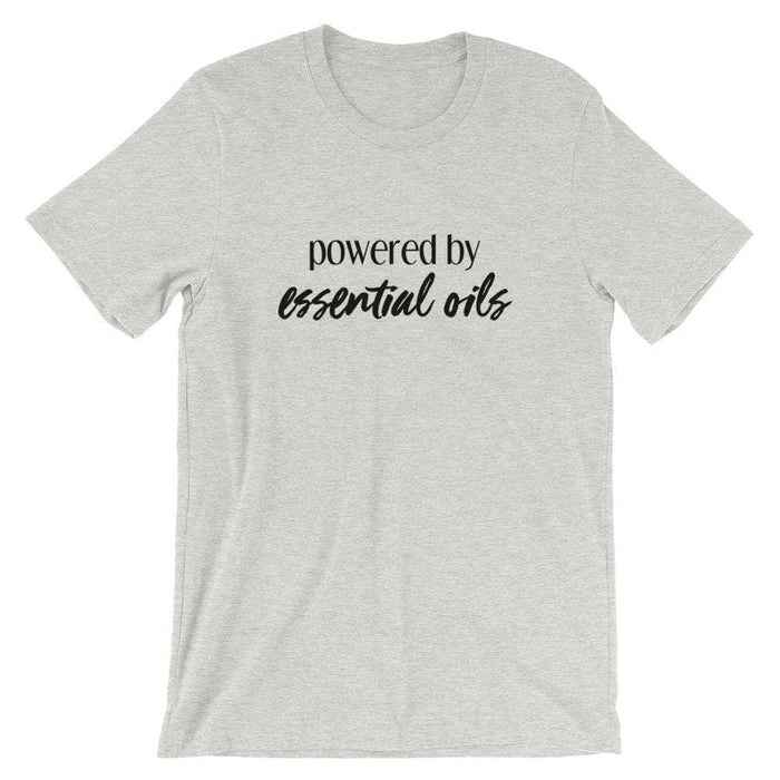 Powered by Essential Oils (Light) Short-Sleeve Unisex T-Shirt at Your Oil Tools