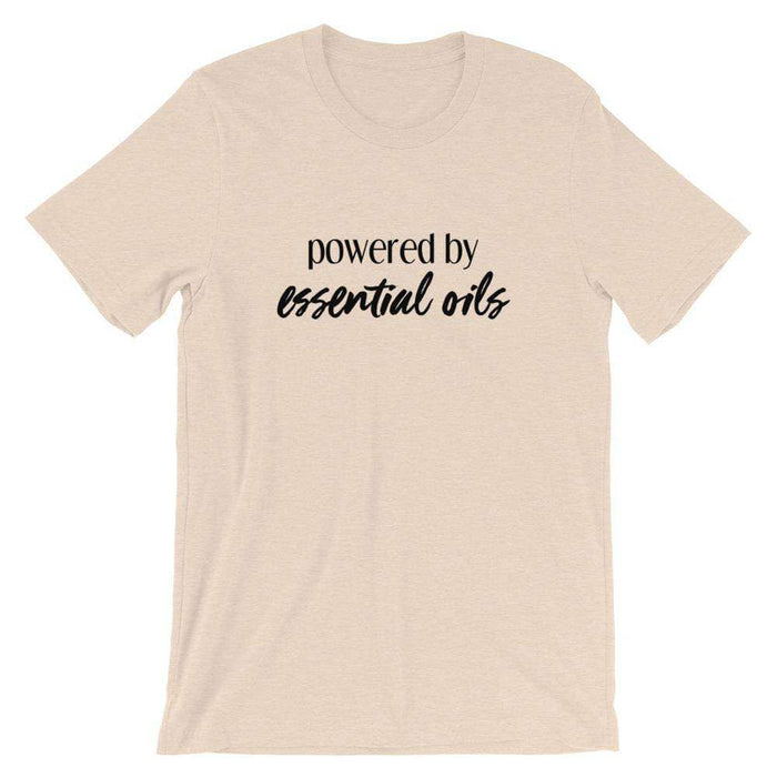 Powered by Essential Oils (Light) Short-Sleeve Unisex T-Shirt at Your Oil Tools
