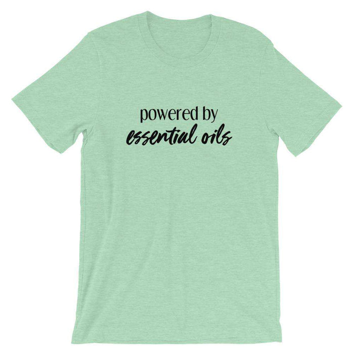 Powered by Essential Oils (Light) Short-Sleeve Unisex T-Shirt at Your Oil Tools