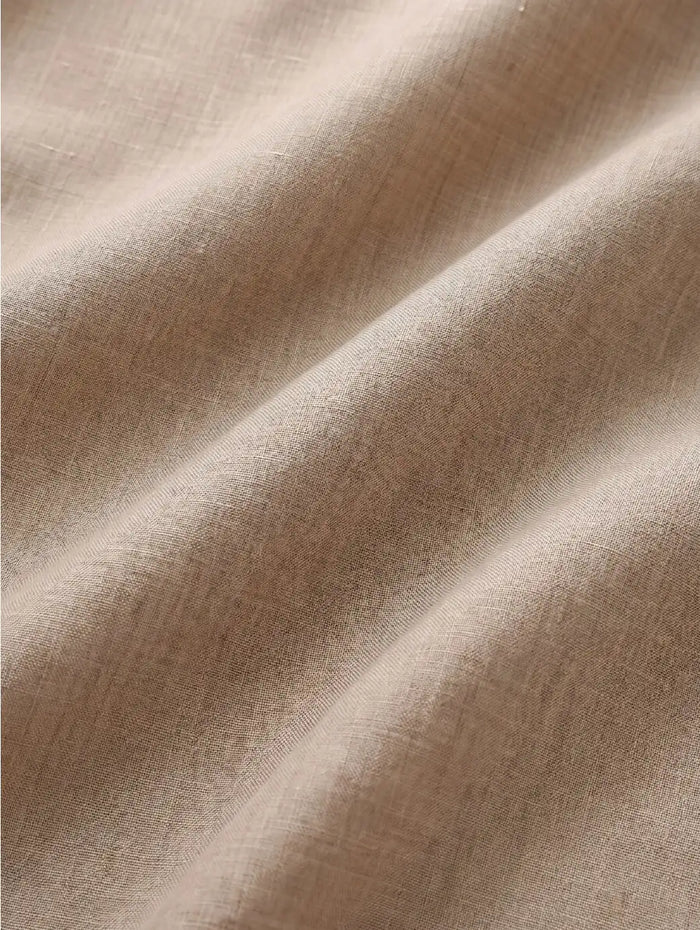 Praiano Sand Solid Half Sleeve Classic Fit Semi Formal European Flax Linen Shirt