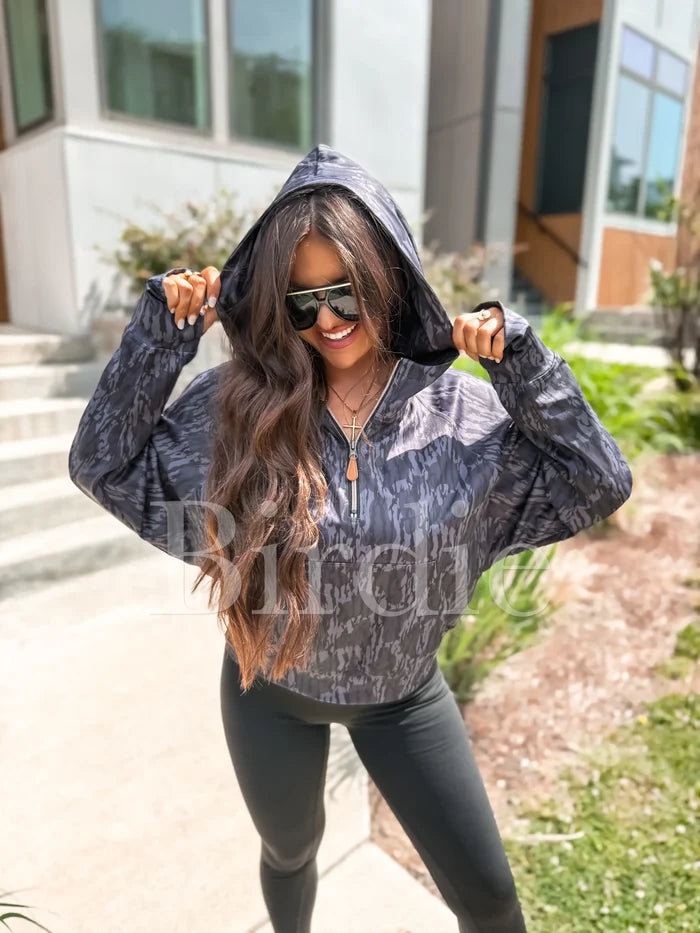 PREORDER: Quarter Zip Pullover in Blackout Birch Camo // ships in 3-4 weeks