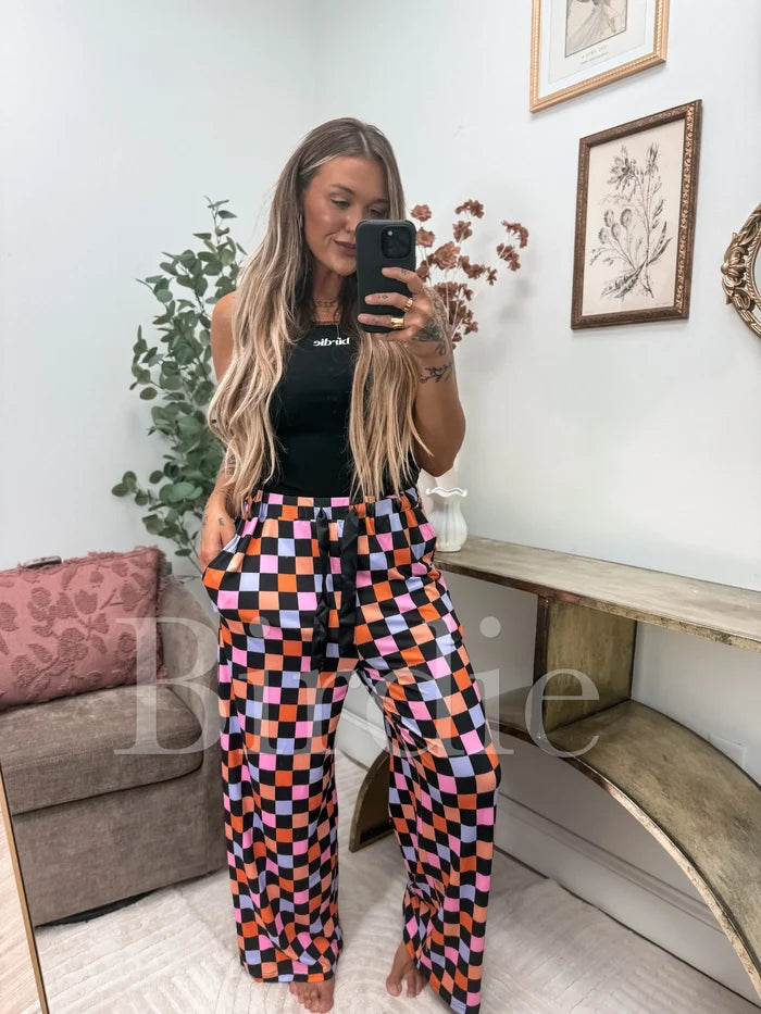 Preorder // Stretchy Lounge Pants 2.0 in Candy Corn Checkered // LIMITED QUANTITIES