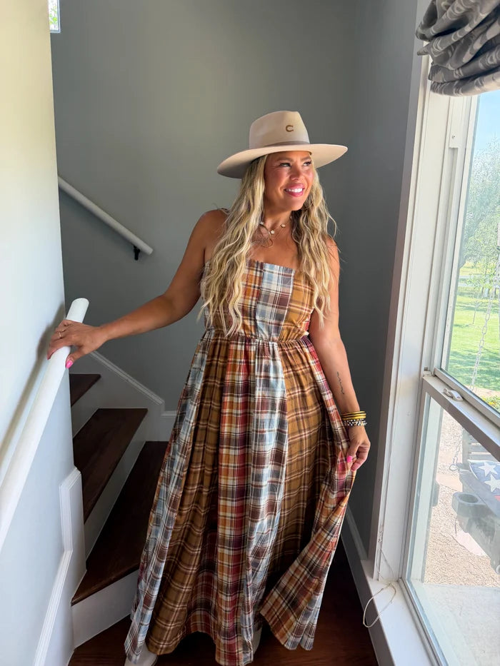 PREORDER: The Ashford Plaid Maxi Dress // eta October