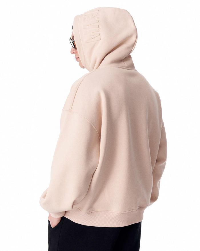 Puff Hood Oversized Beige Hoodie (4)