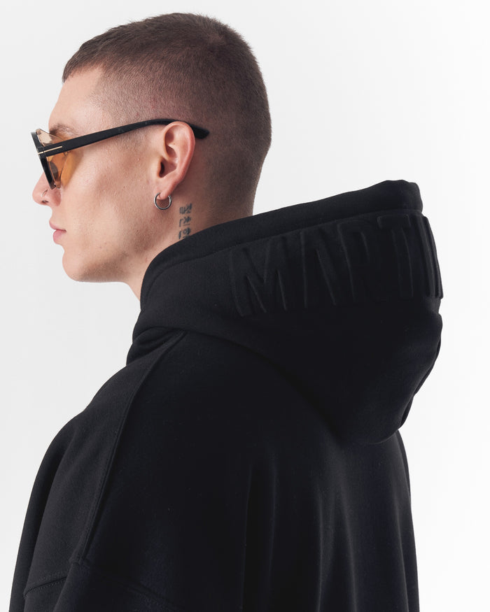 Puff Hood Oversized Black Hoodie (5)